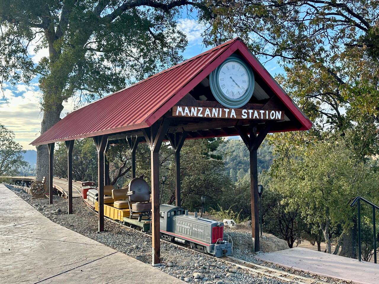 Mini train station where you can start your 10 minutes adventure train trip