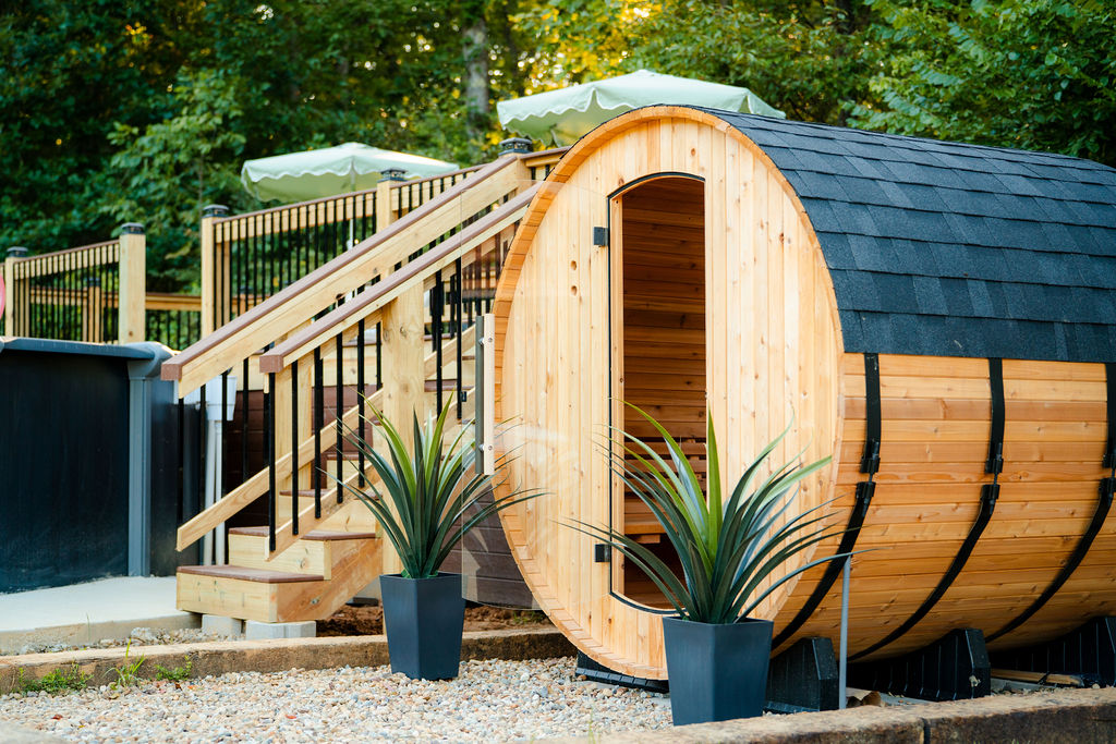 Your private cedar sauna - perfect for warming up and unwinding.