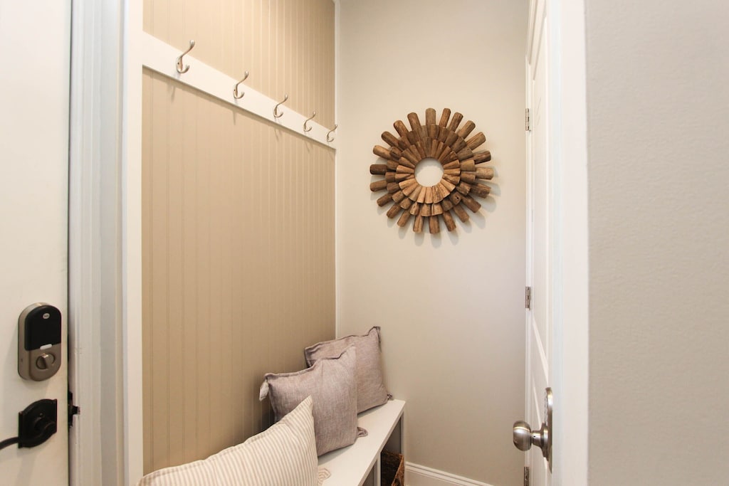 Entry way with coat rack and shoe storage