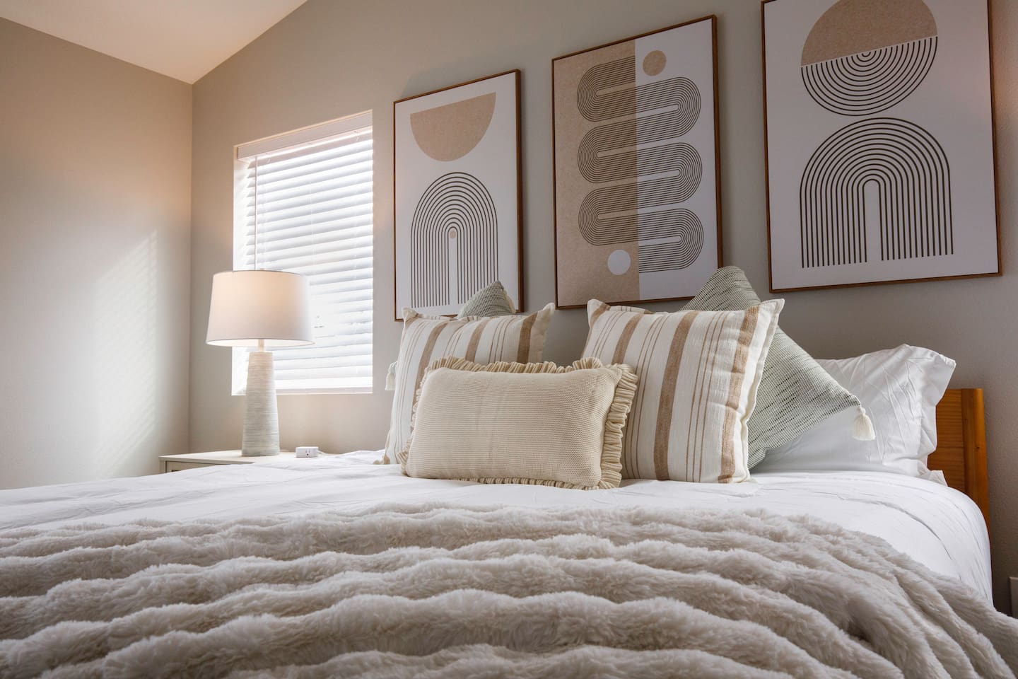 The primary suite features a lush, comfortable mattress for a restful night’s sleep. ️