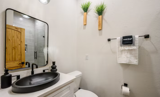 Stylish guest bathroom with modern touches