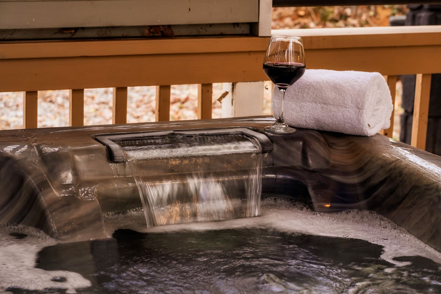 Relax in the hot tub