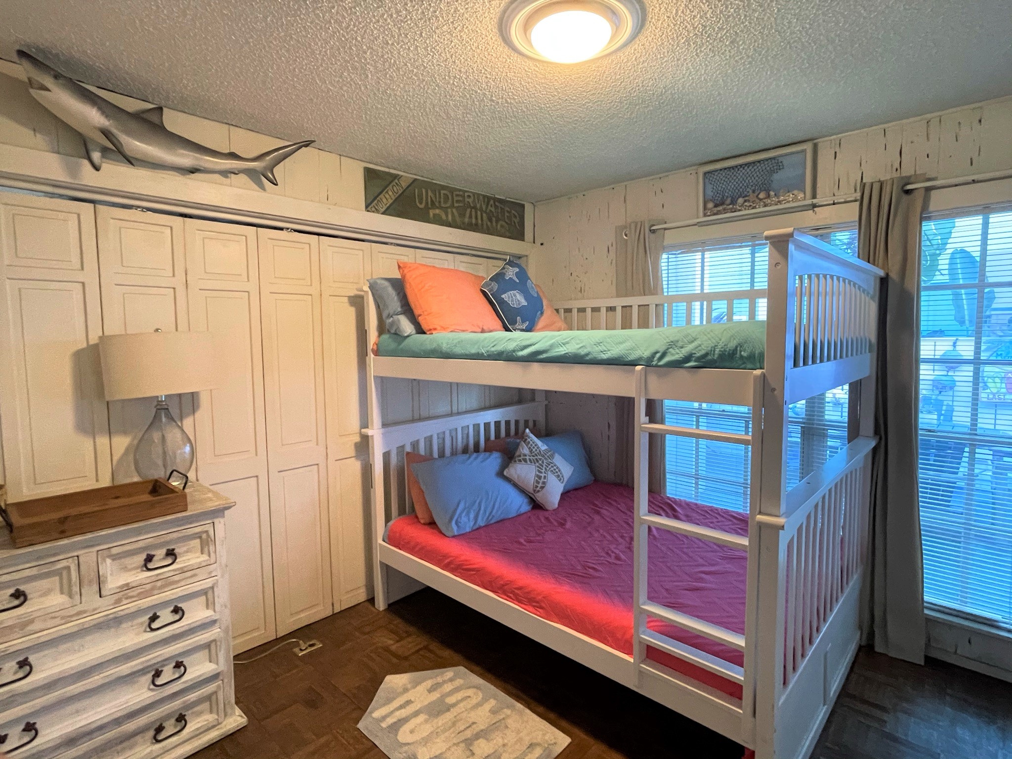 3rd Bedroom with Full Size Bunk Beds and Fun Decor!