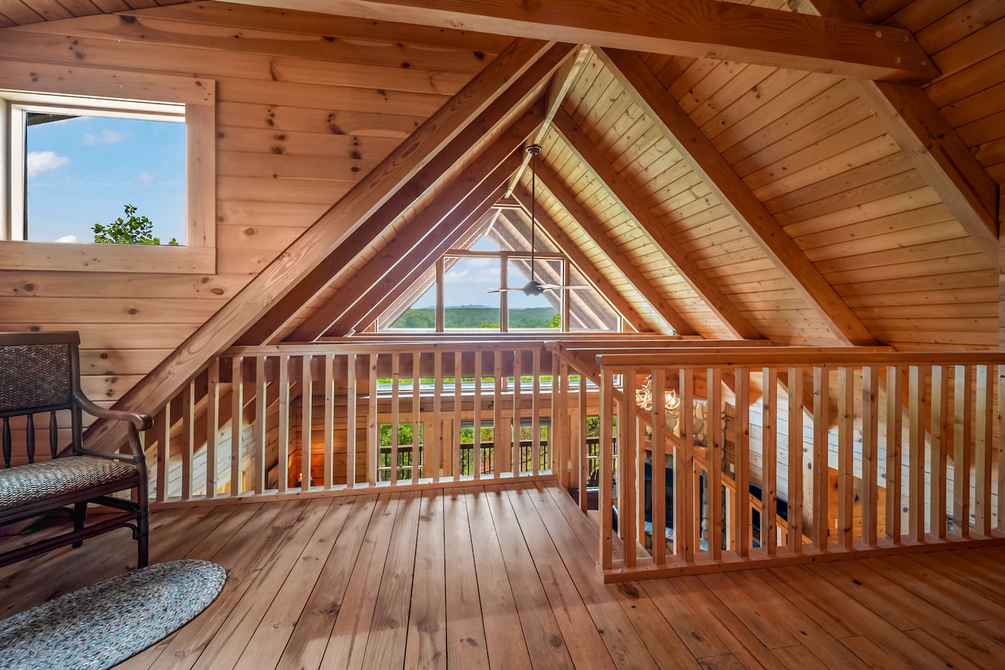 View from loft over main living area