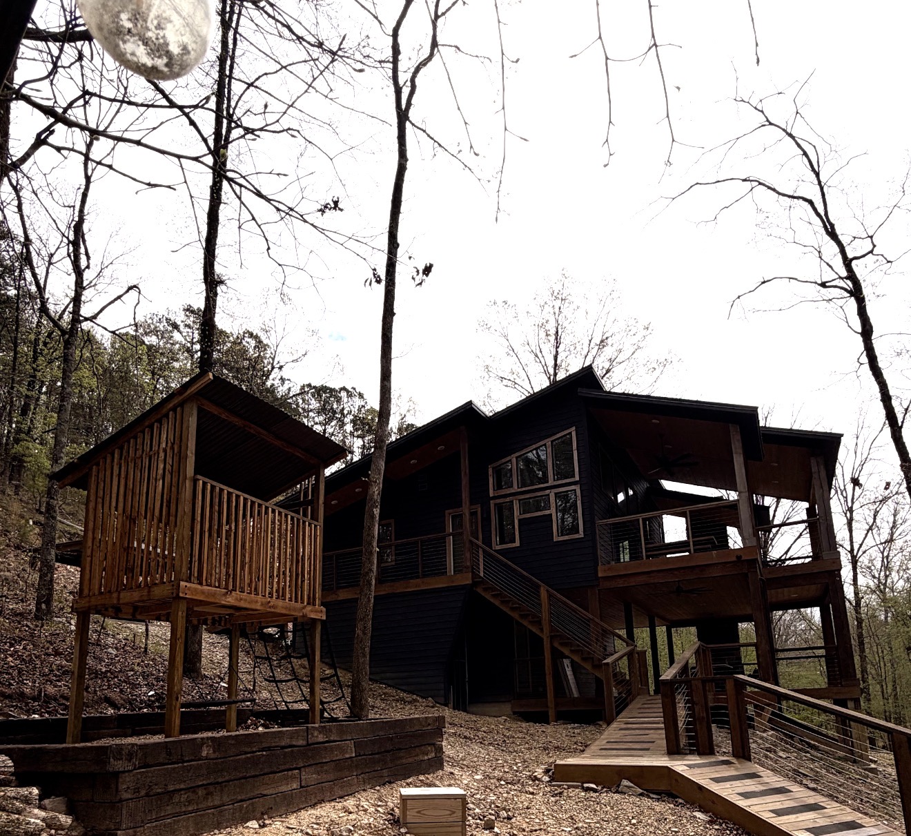 A fun play area for kids tucked in the forest