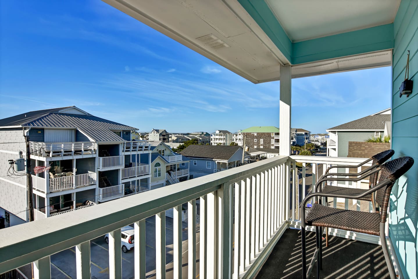Balcony that is accessed through the primary suite