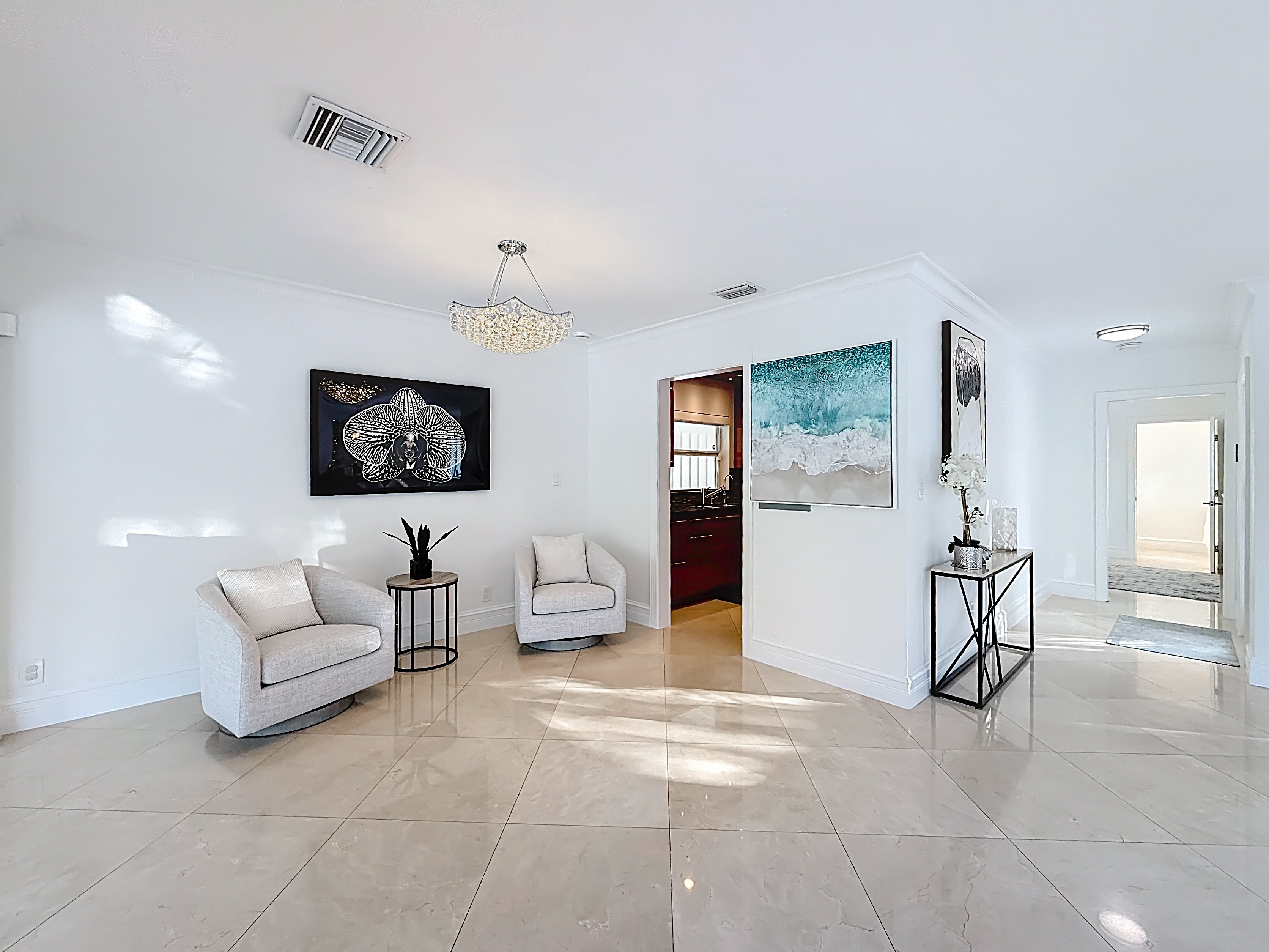 The house is open and not cluttered. 