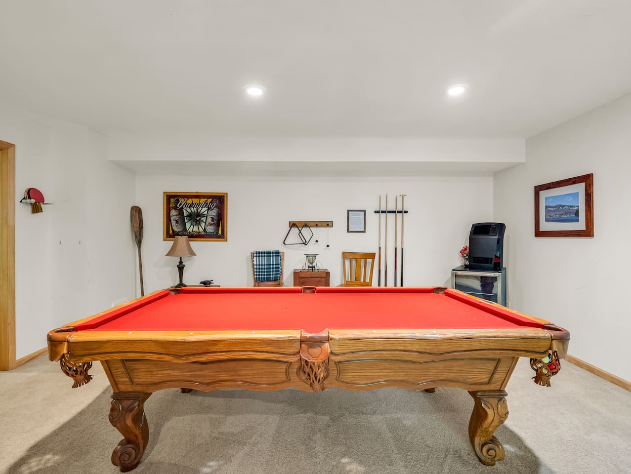 Challenge friends and family to a game of pool in the dedicated game room