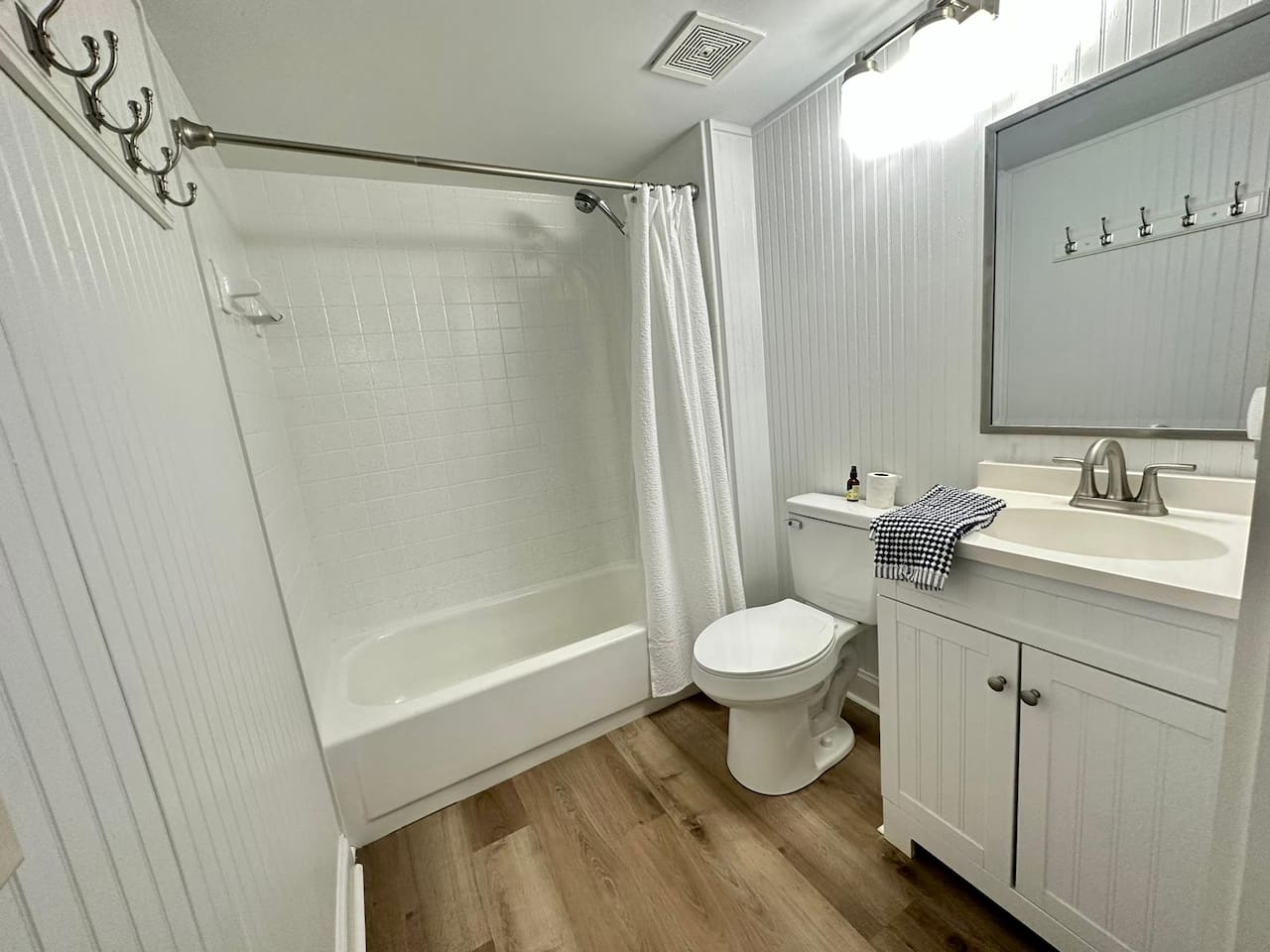 Bathroom with tub and shower
