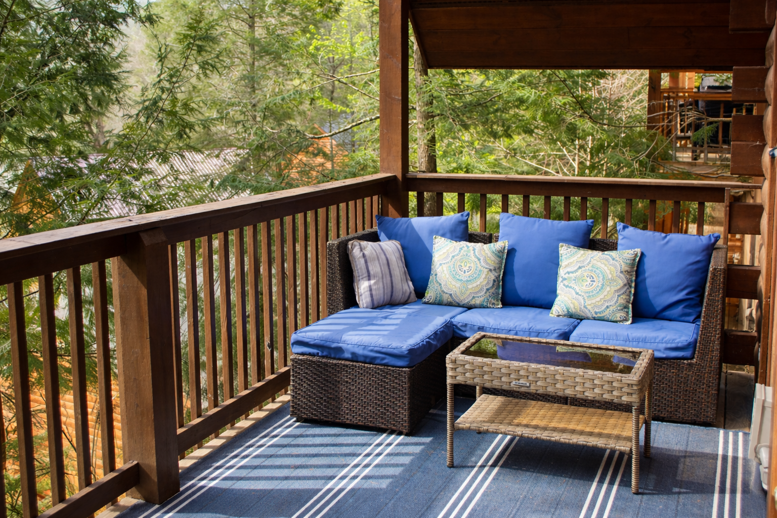 Private balcony with sitting area.