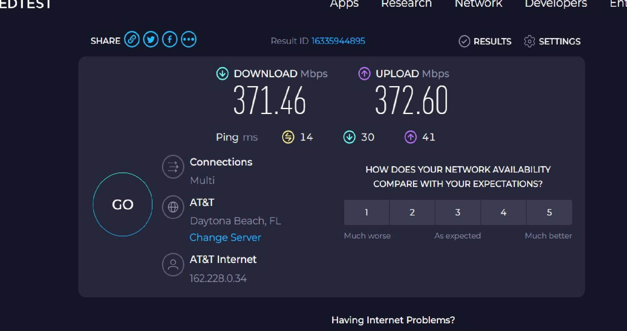 Super fast internet!