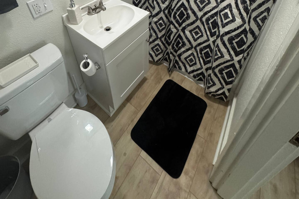 bathroom by living area