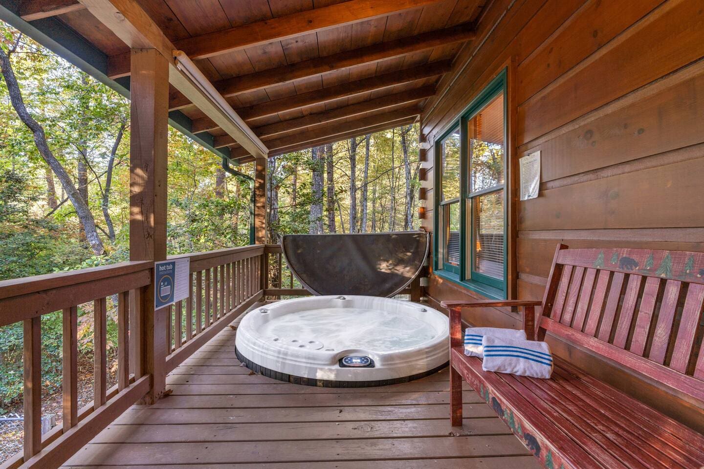 Sunken Hot Tub on back porch