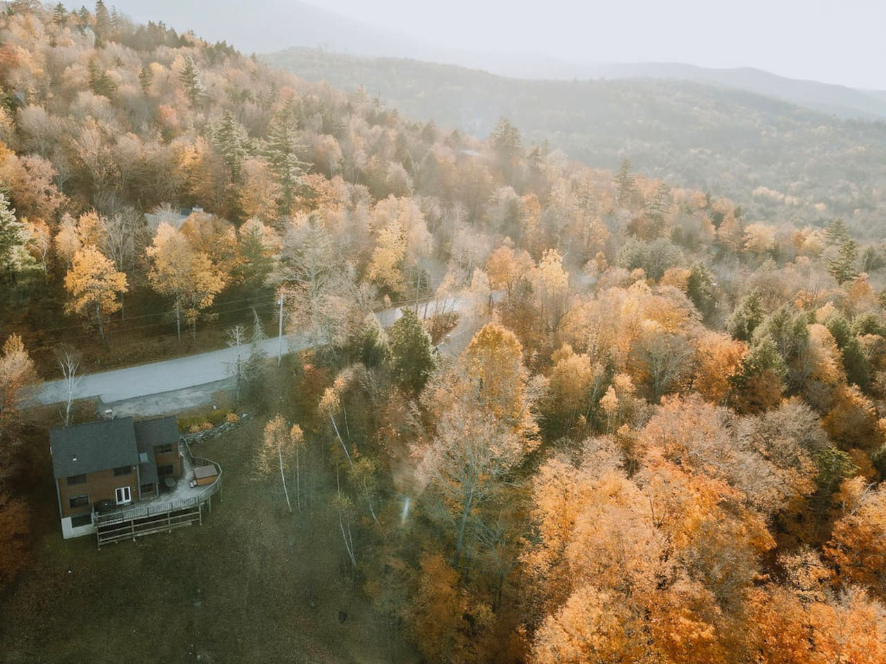 The property is very private and feels secluded, despite being just 5 minutes from Stratton Mountain and 5 minutes from the village of Winhall ( just down the hill)