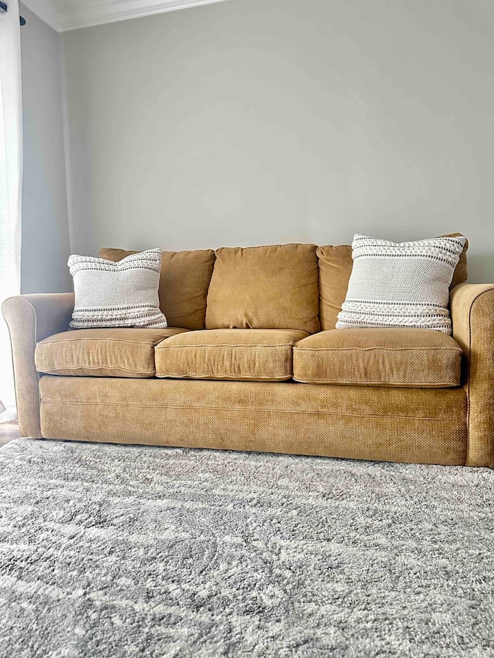 Sofa with throw pillows