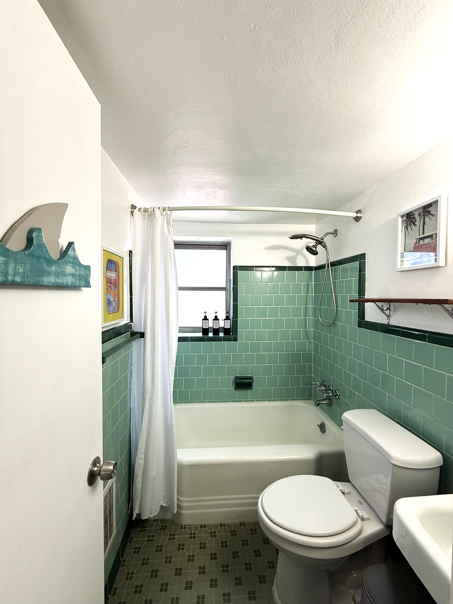 Retro Bathroom #2 (Lower Level) Sea Foam Green