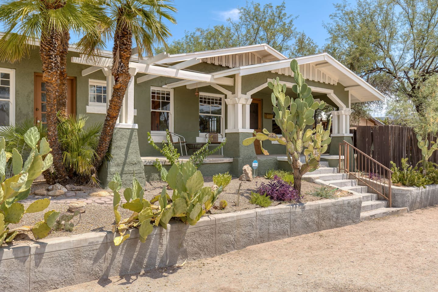 front yard with mature landscaping