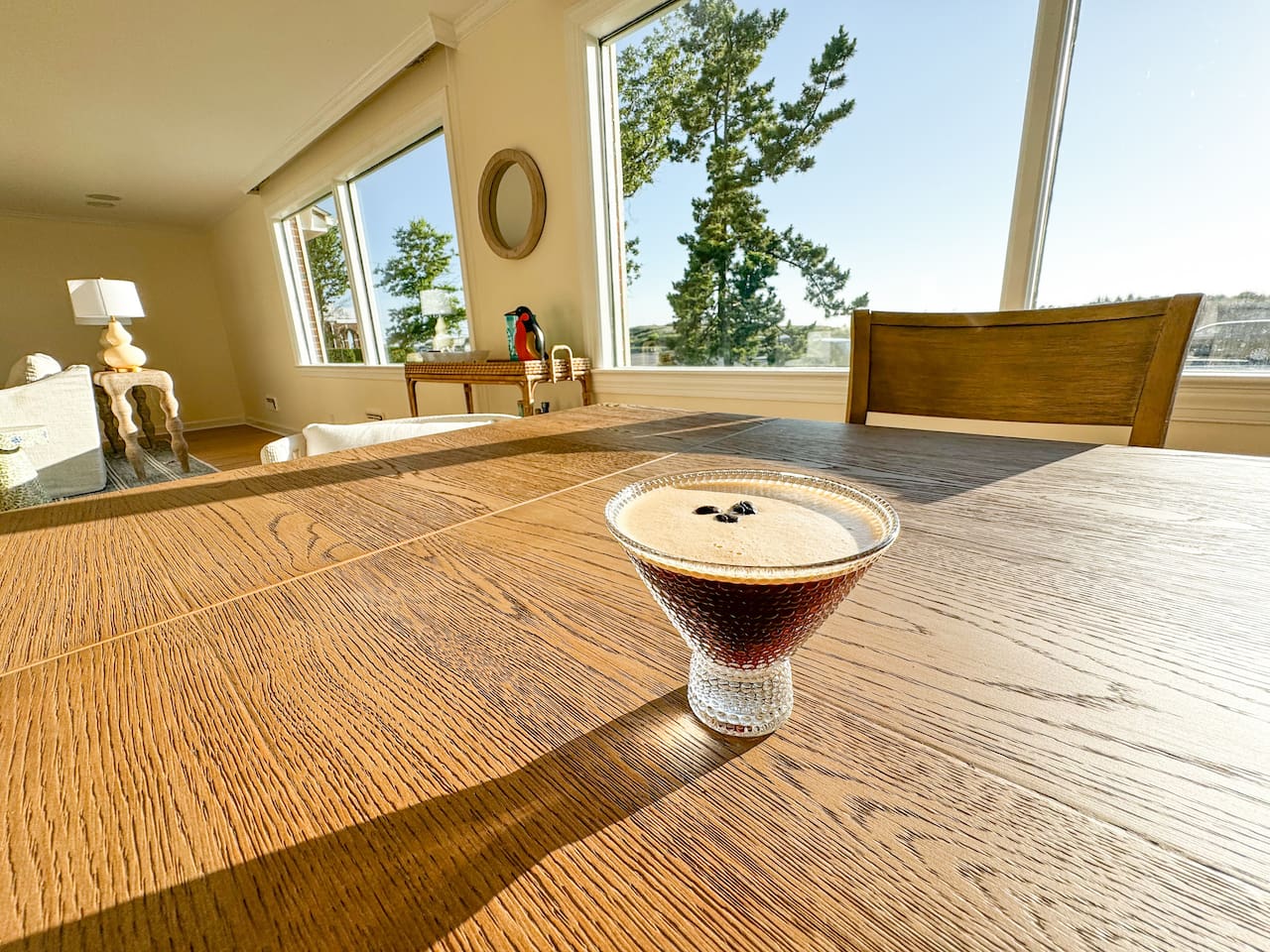 Enjoy espresso martini while watching the beautiful Cape Charles sunset