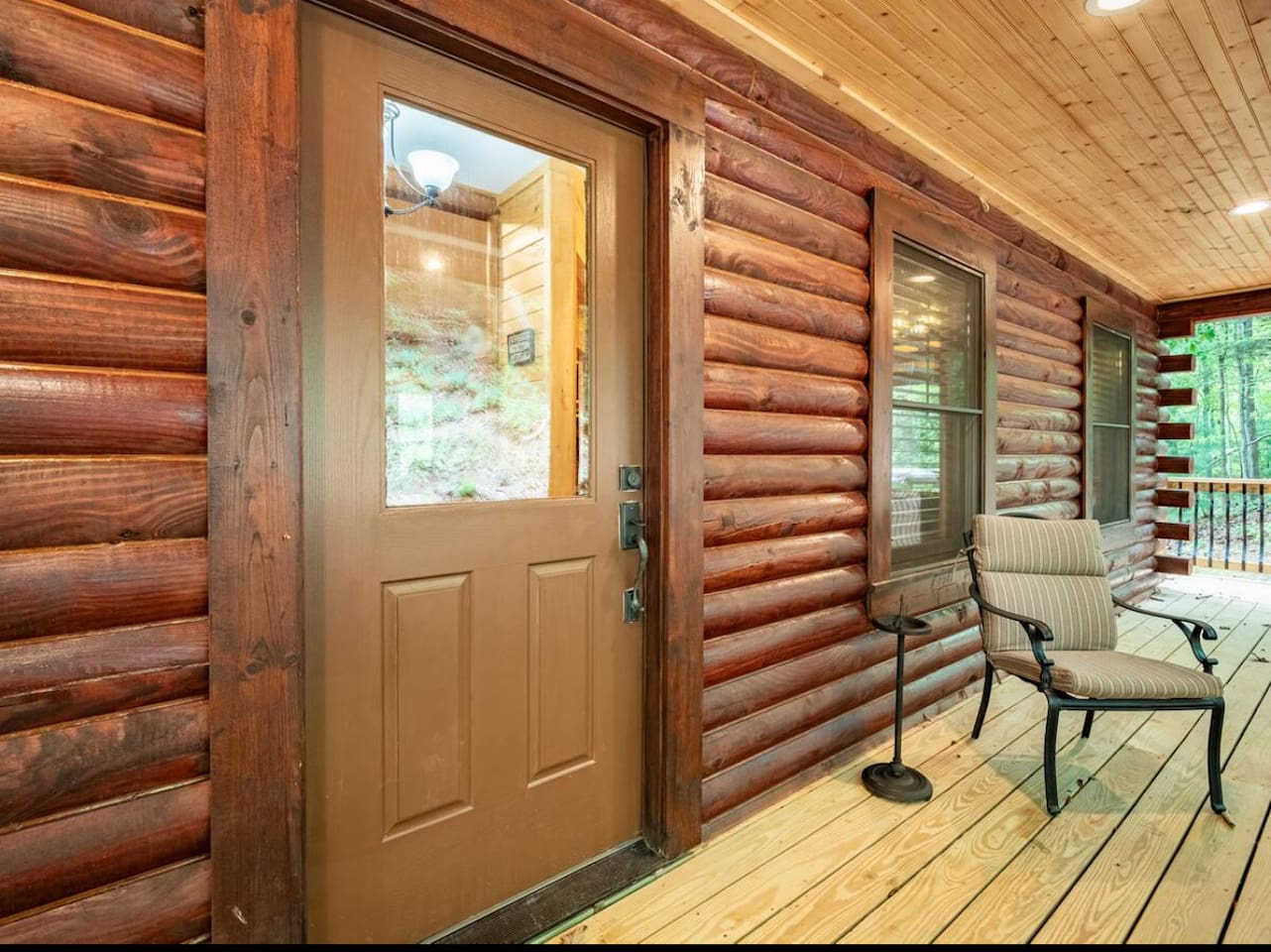 Wrap around deck of the cabin