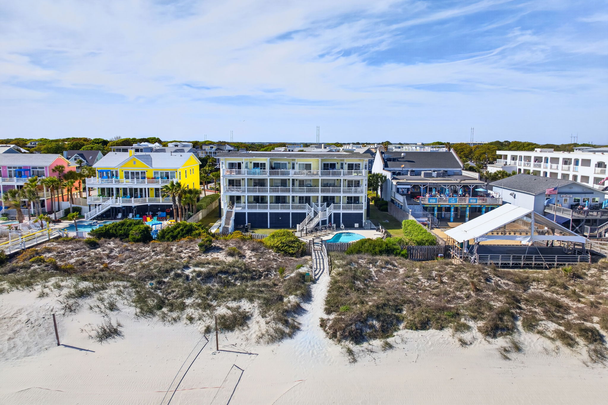 View from beach side | 1006 Ocean Blvd, Isle of Palms, SC | 102 Dunescape | IOP Escapes