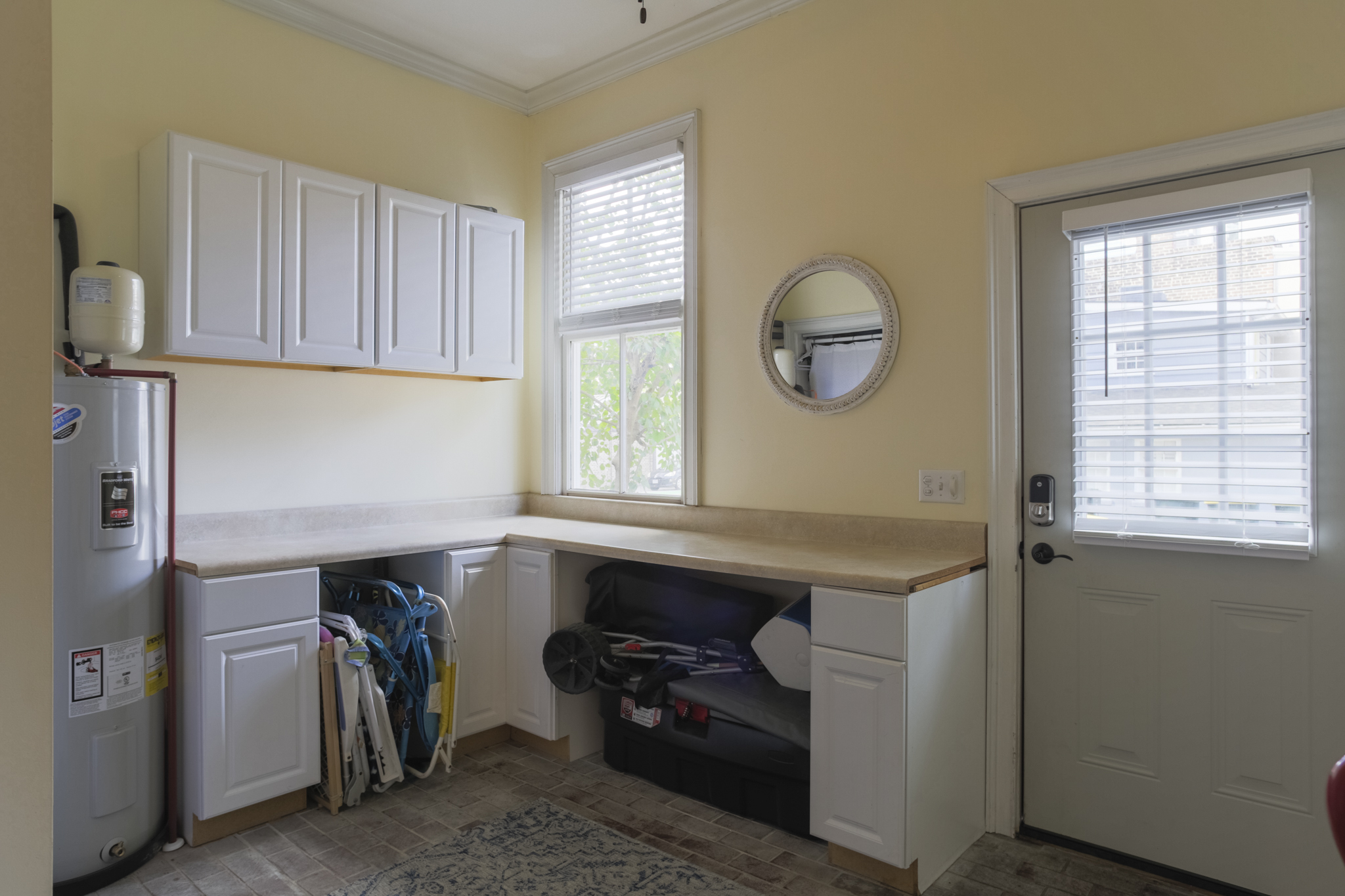 Bright and functional, the mudroom keeps your stay organized and clutter-free.