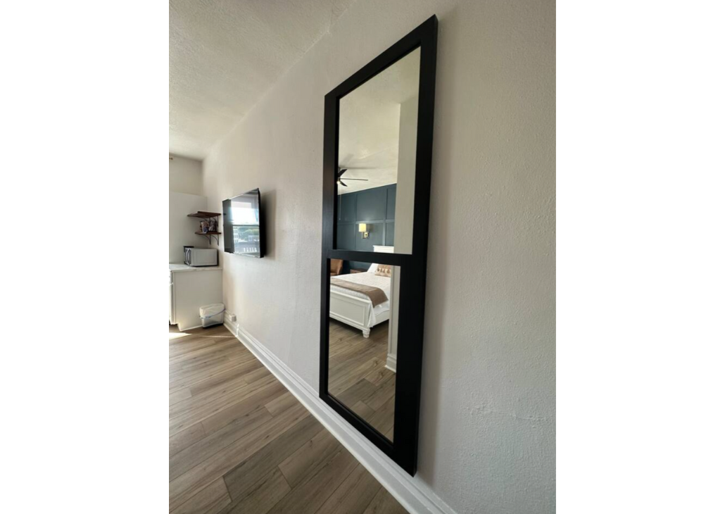 Full sized mirror to check yourself before you head out the door.