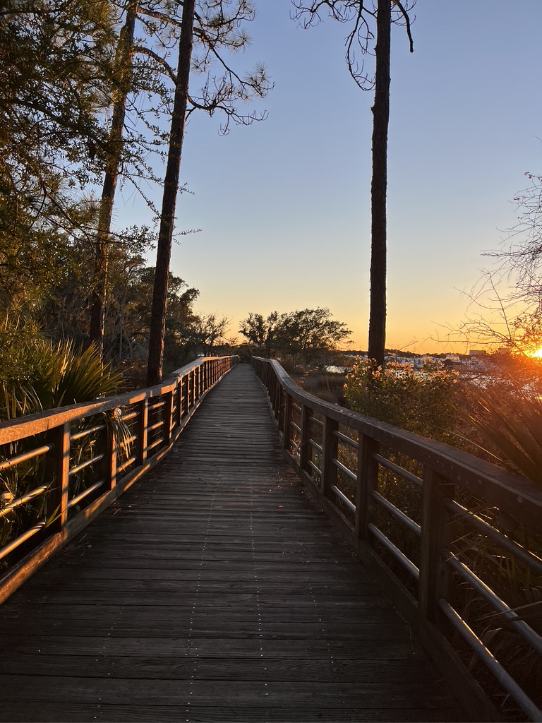 Sunset in Baytowne Wharf by marina