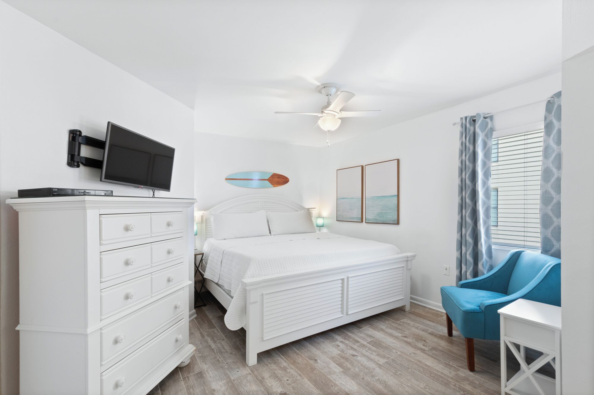 Primary bedroom with king bed