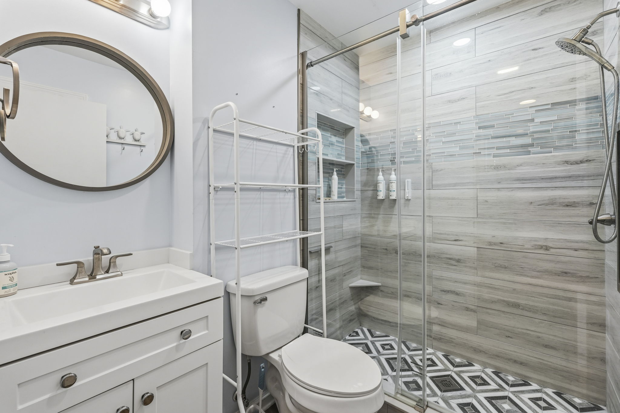 Ensuite bathroom with beautiful tile shower
