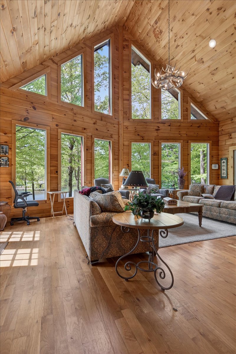 Relax indoors while taking in the lake views.