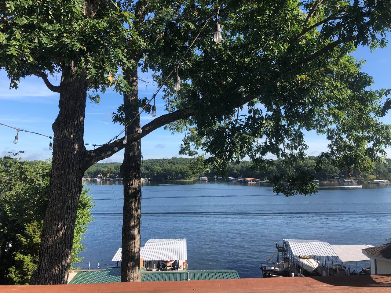 Amazing lake view from the “Monkey Bar” deck over the Guesthouse entrance.