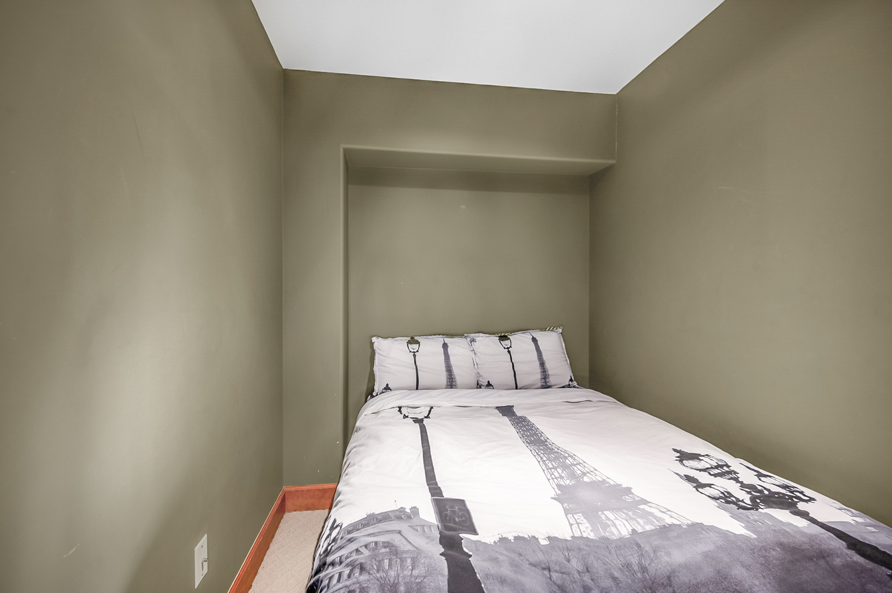 Double bed on small loft off Kitchen for additional sleeping space