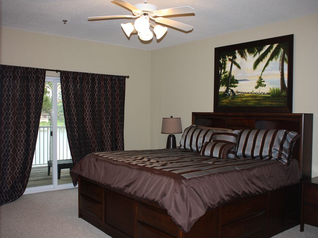 Master BR with balcony overlooking the bay.Typical 3 BR Premium unit