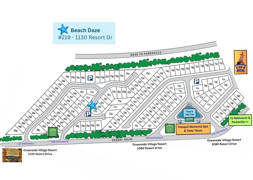 Resort map to locate your cottage easily