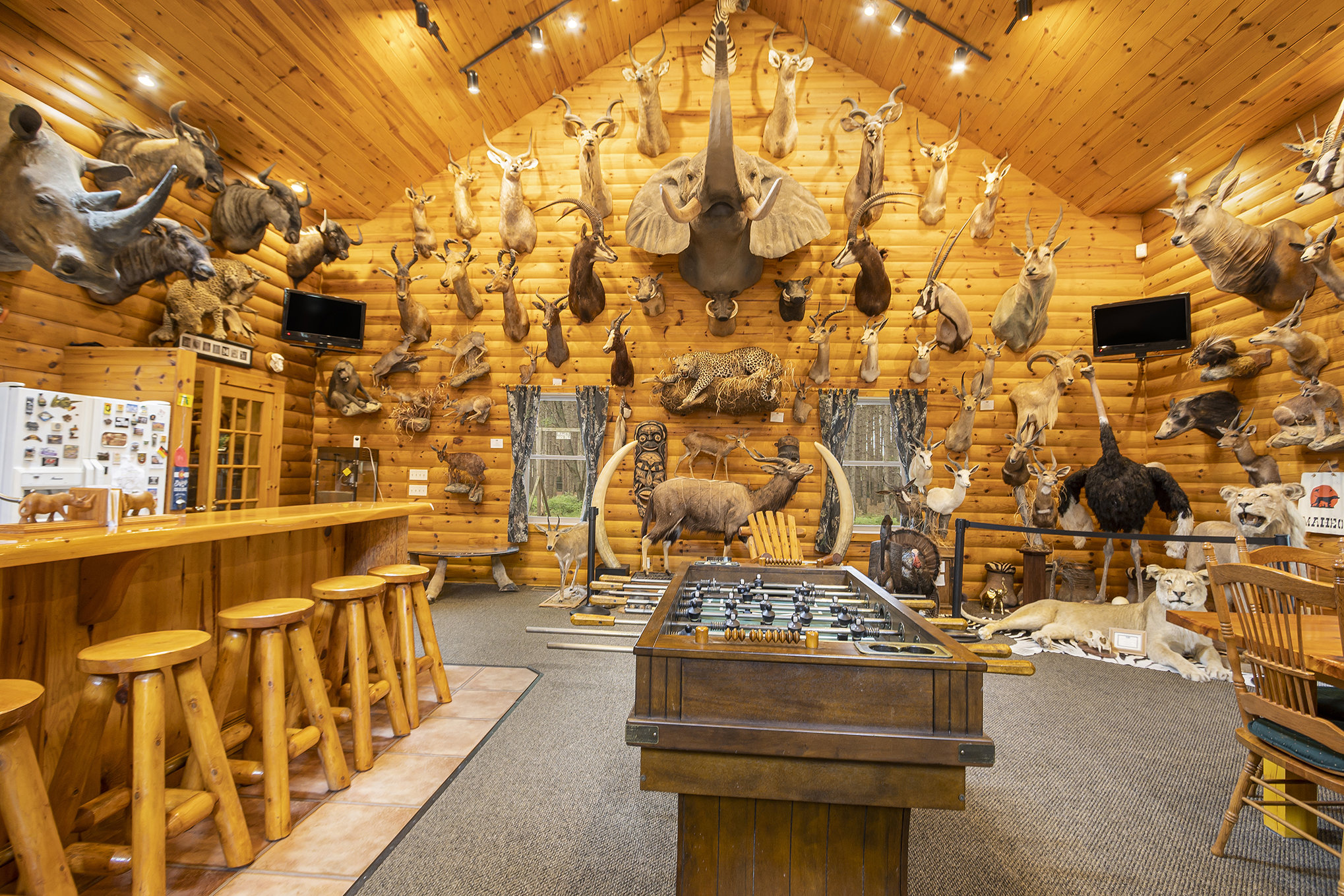 Foosball table in added living room