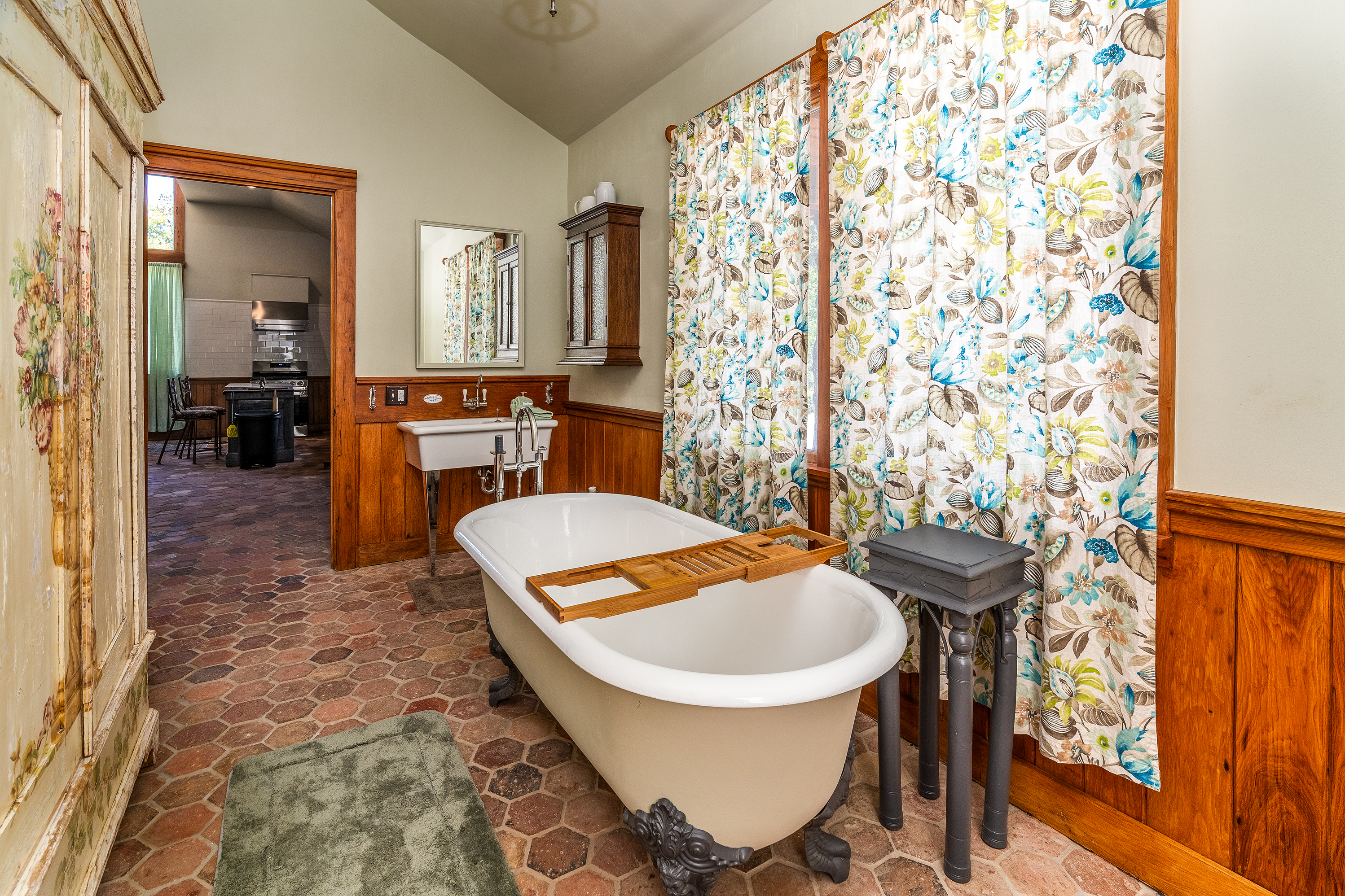 Vintage-inspired bathroom perfect for soaking and unwinding.