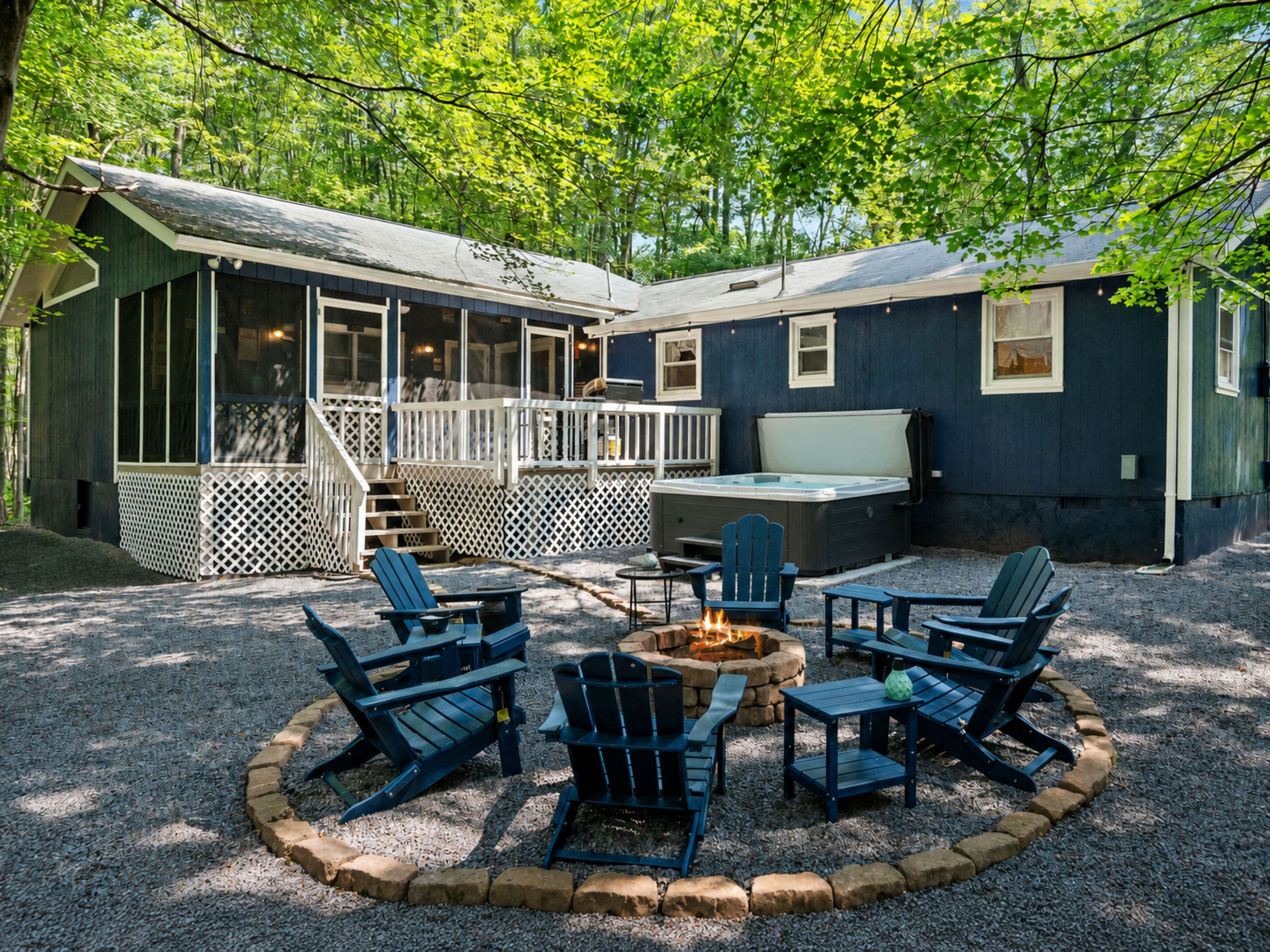 Welcome to our backyard with hot tub and firepit | Arrowhead Lake | Serhii Vacation Rentals