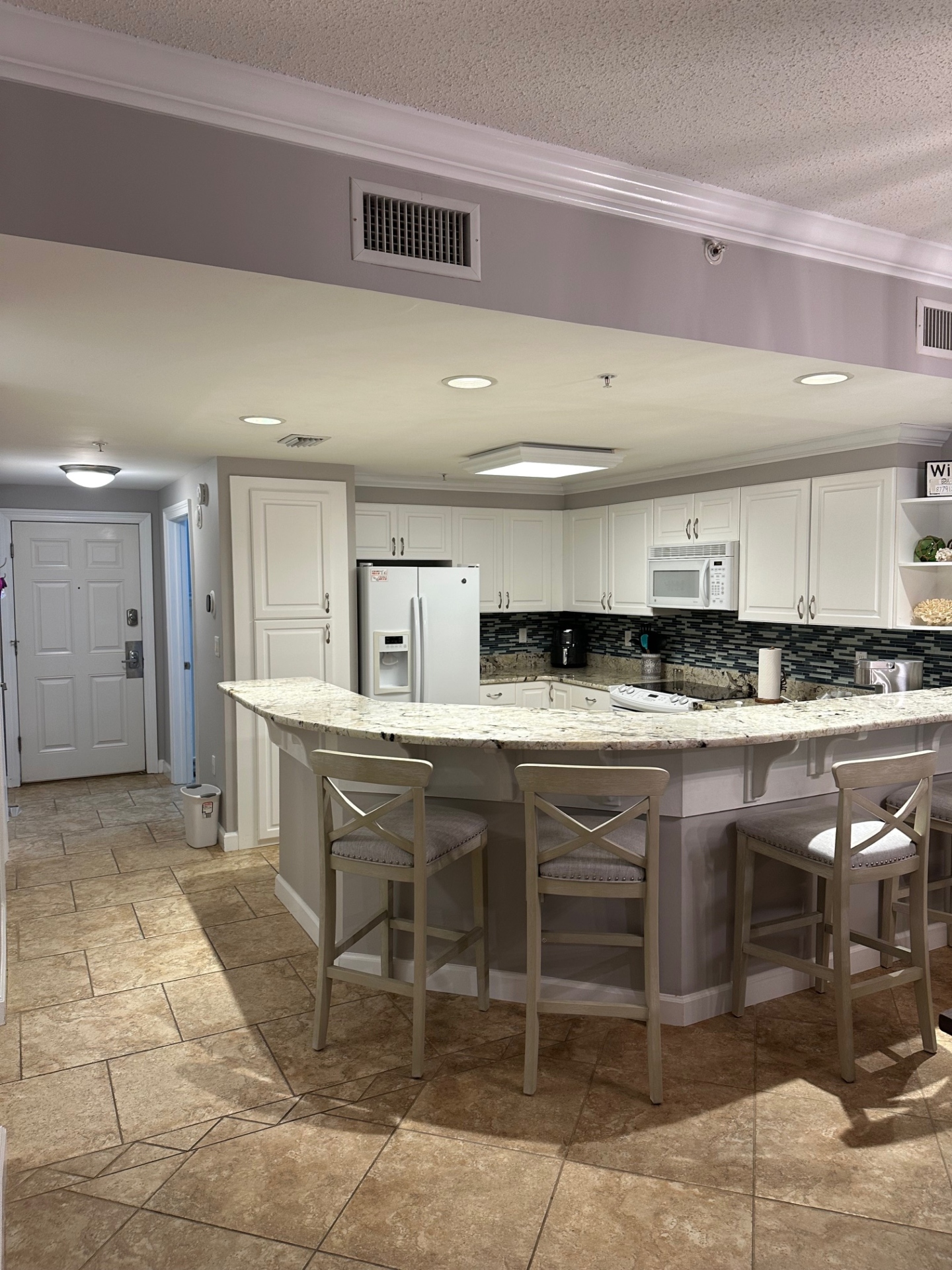 Kitchen with bar seating