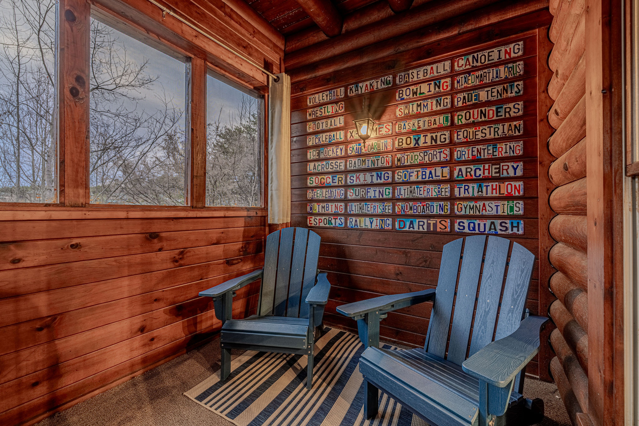 Hot tub nestled in the enclosed deck!