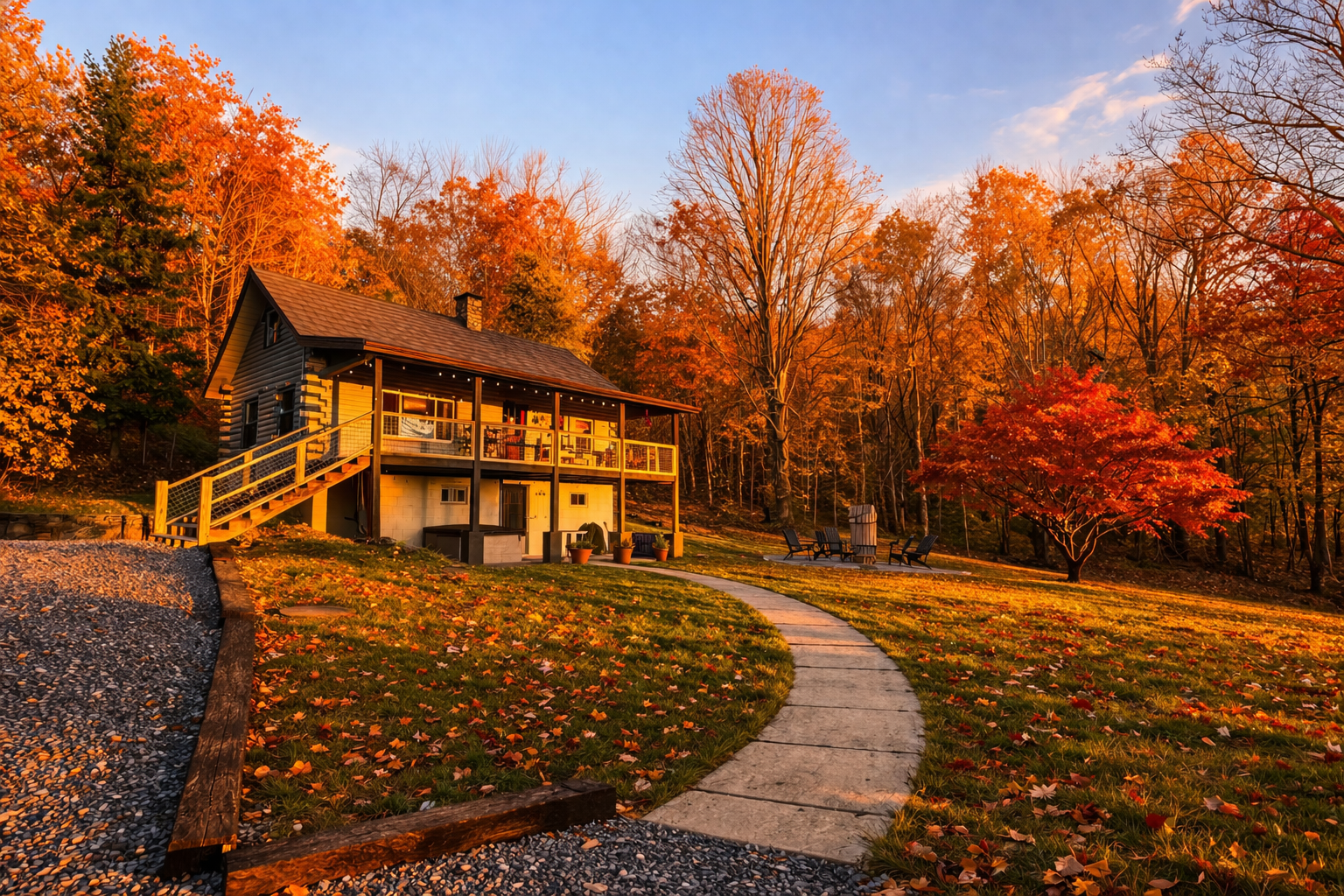 Aloha Smoky Cabin in the fall.
