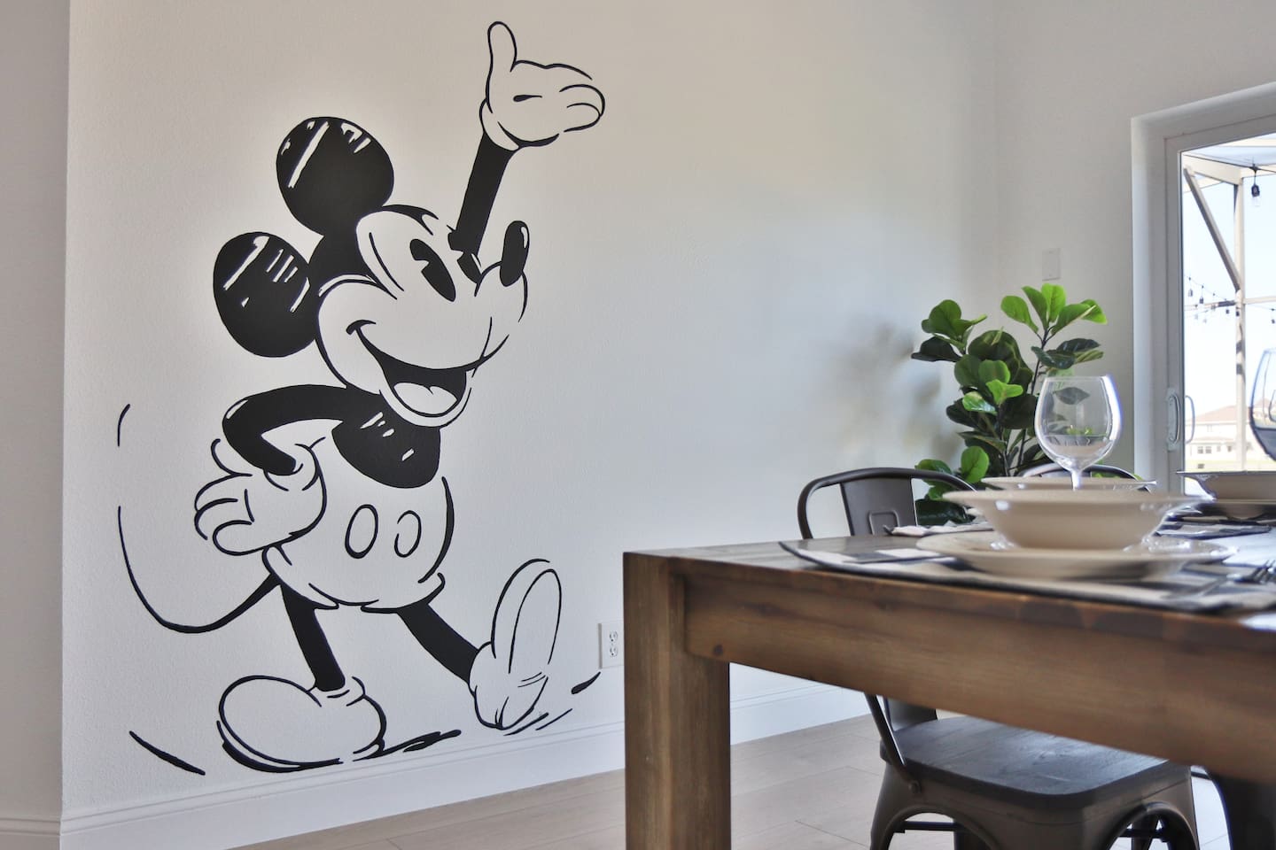 Custom Mickey Mouse mural, perfect for capturing memories with
