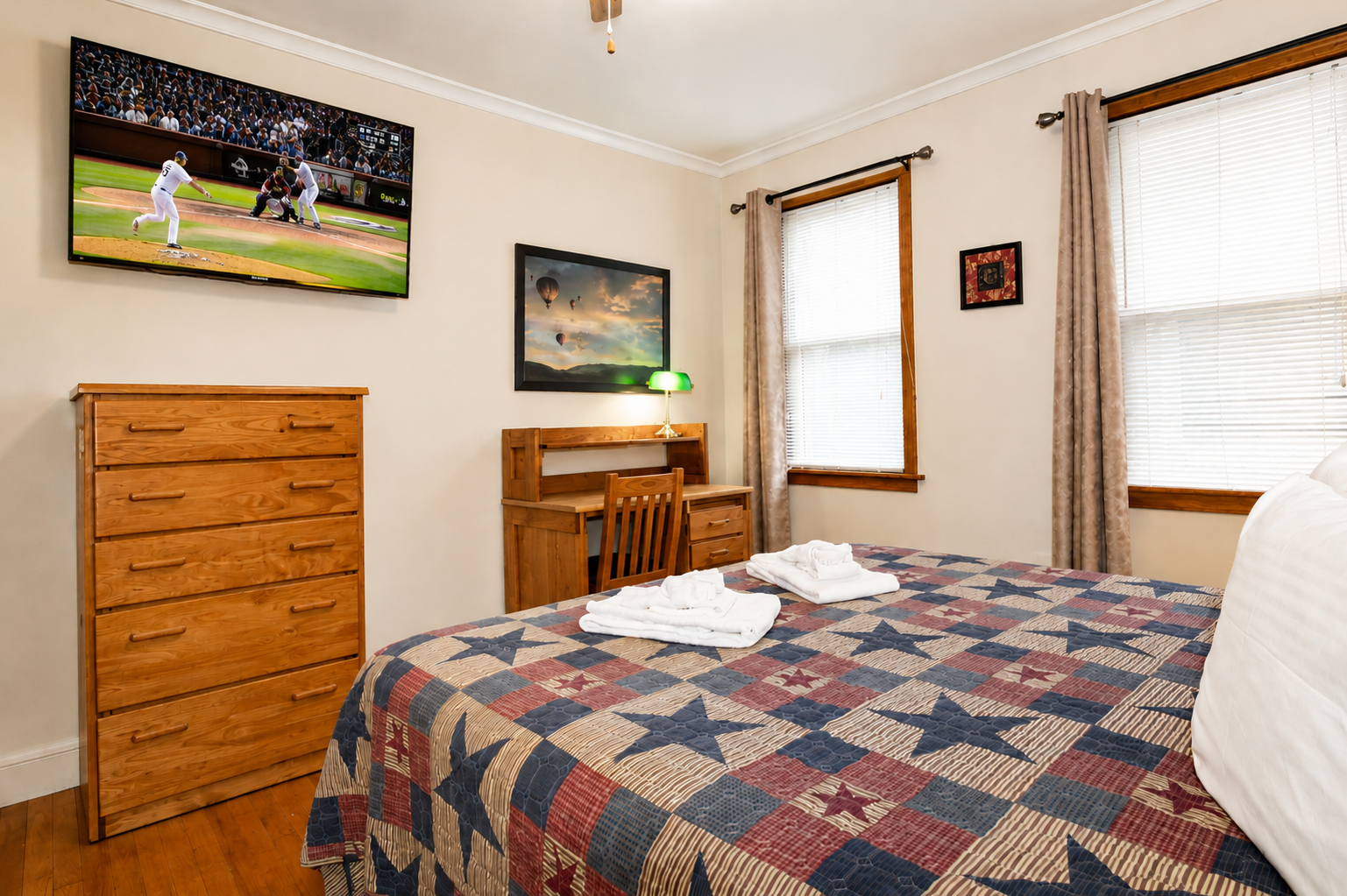 Bedroom #1 - Smart Roku TV and comfortable space to work
