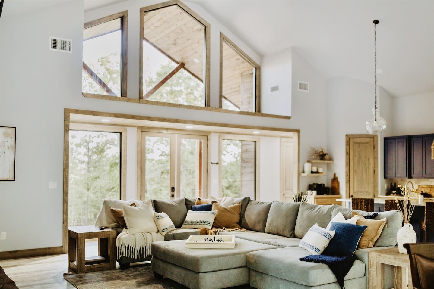 beautiful living room, cozy sectional for cozy nights