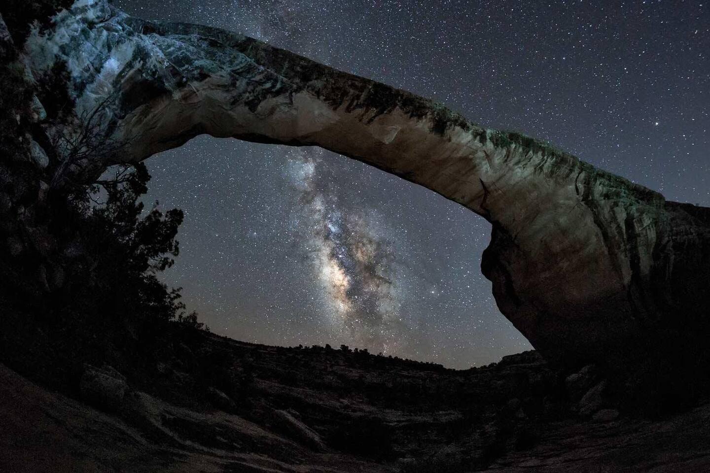 Beautiful night sky at Natural Bridges Monument, located 45 minutes south of our guest ranch