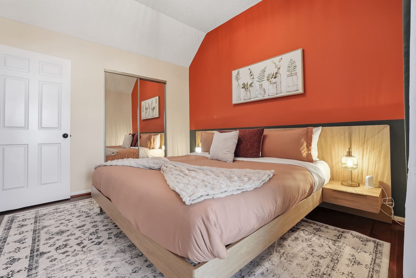 Bedroom with King Bed, 43" TV, closet and Balcony access