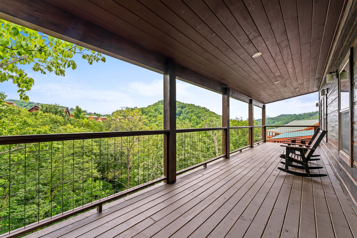 3rd level back deck with mountain views
