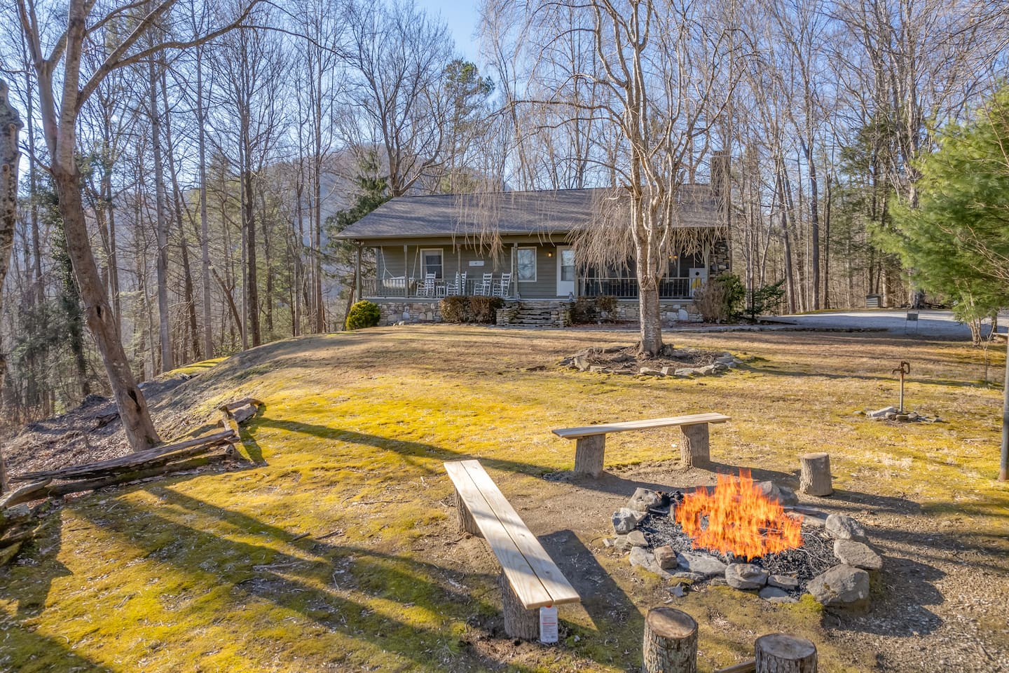 Enjoy the firepit area located in front of the home!