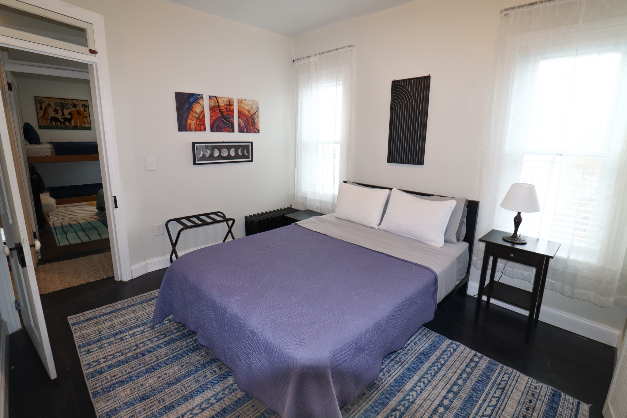 spacious queen bedroom