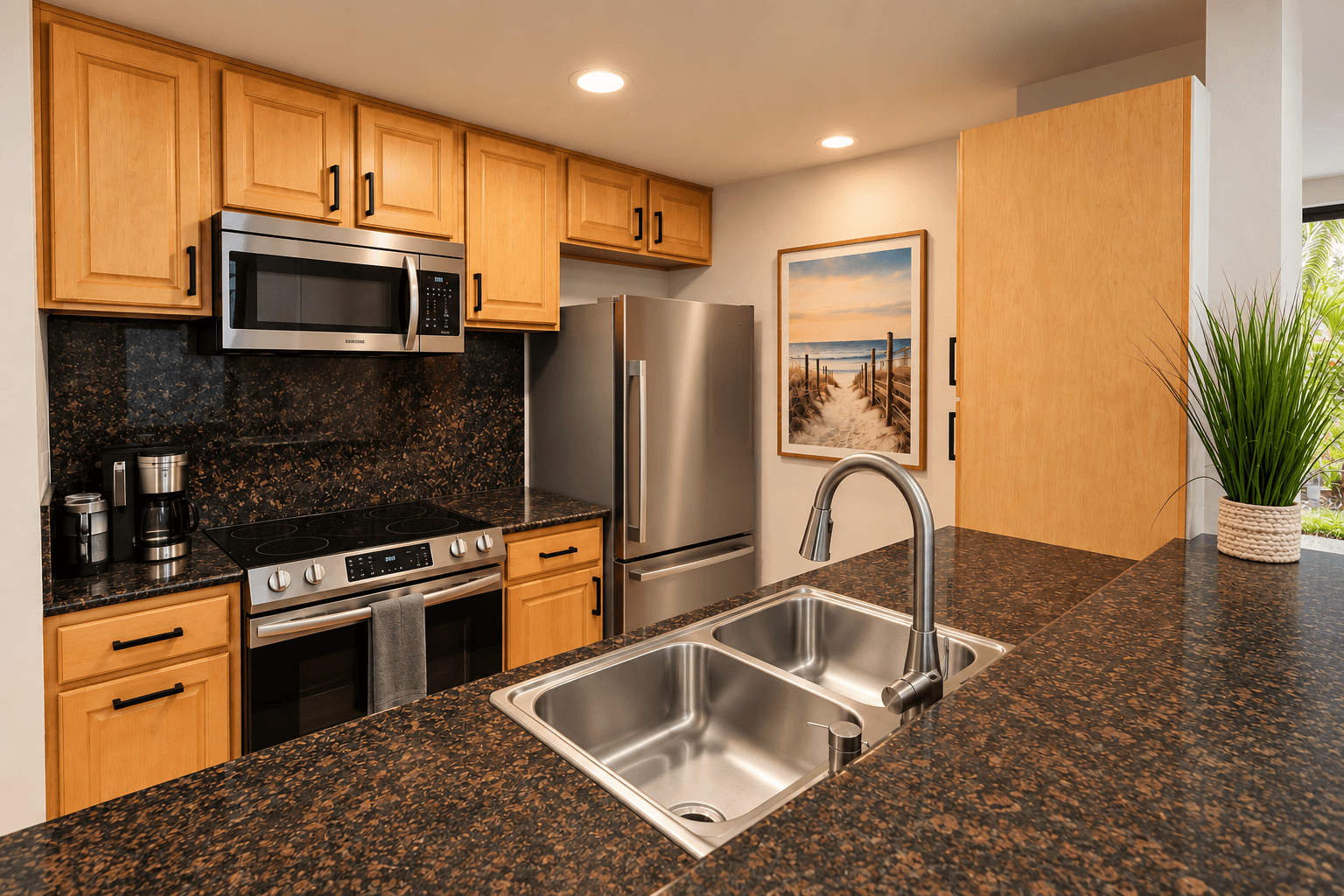 Updated stainless-steel appliances and Keurig coffee maker