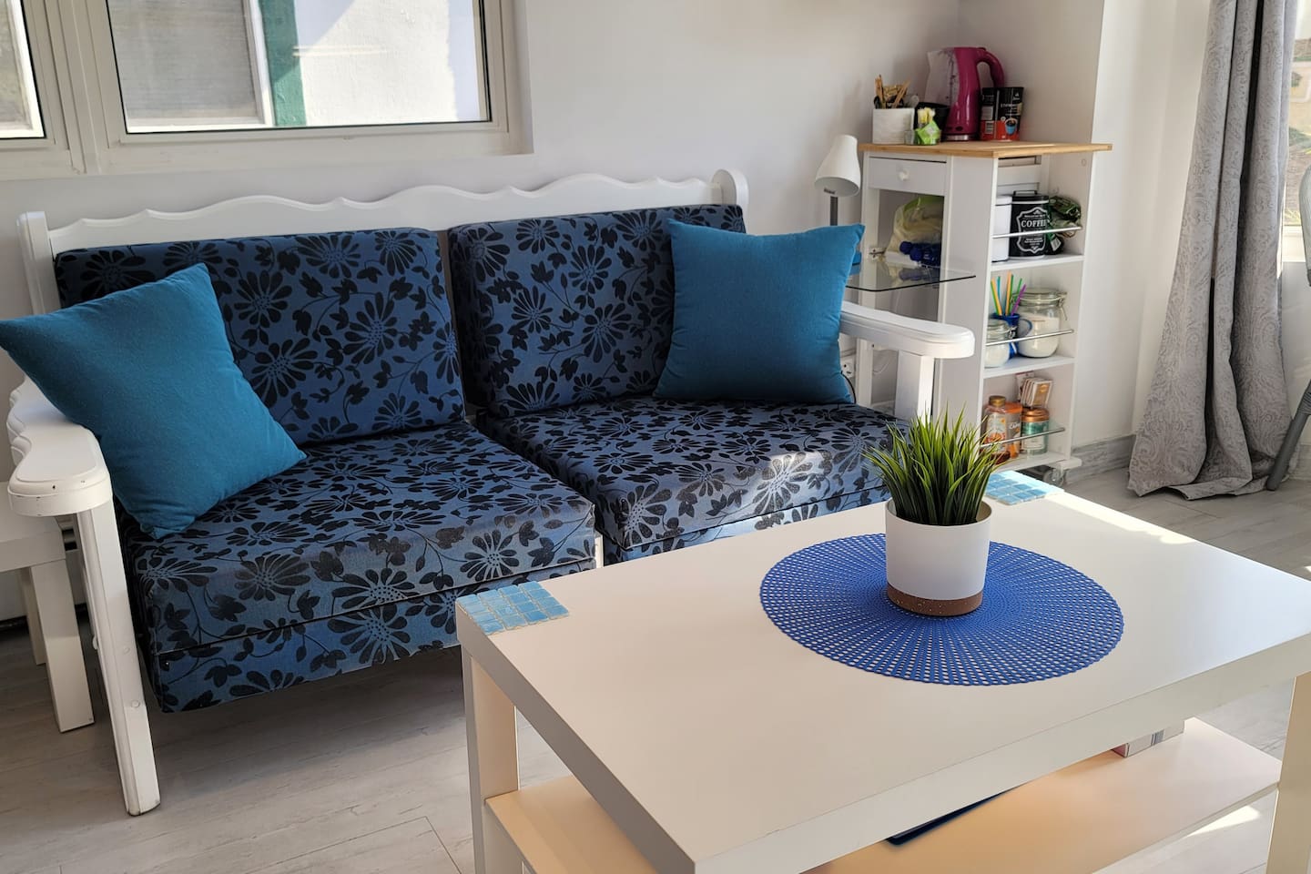 The sofa converts into 2 single beds